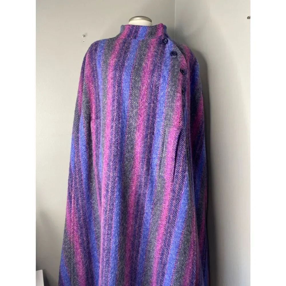 🛍️Jimmy Hourihan 1970s Irish Wool & Made in Ireland Cape/Coat RARE FIND Stunning - Picture 6 of 17